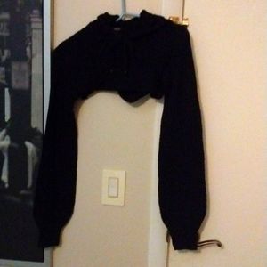 Almost Famous Black Dress Sweater, ties along sleeves, classy not hot, perfect!